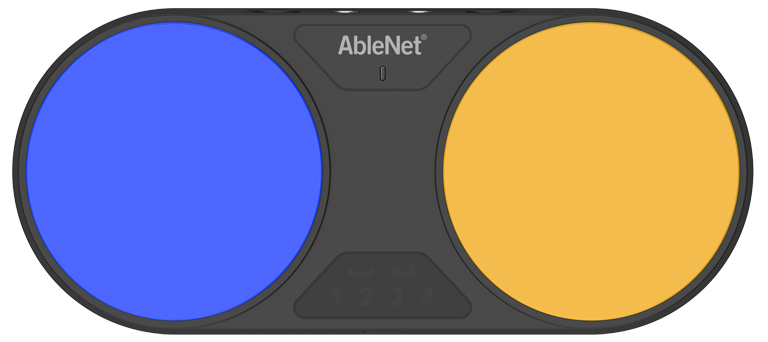 Blue2 FT Switch, 1 blue circle and 1 yellow circle connected by black plastic