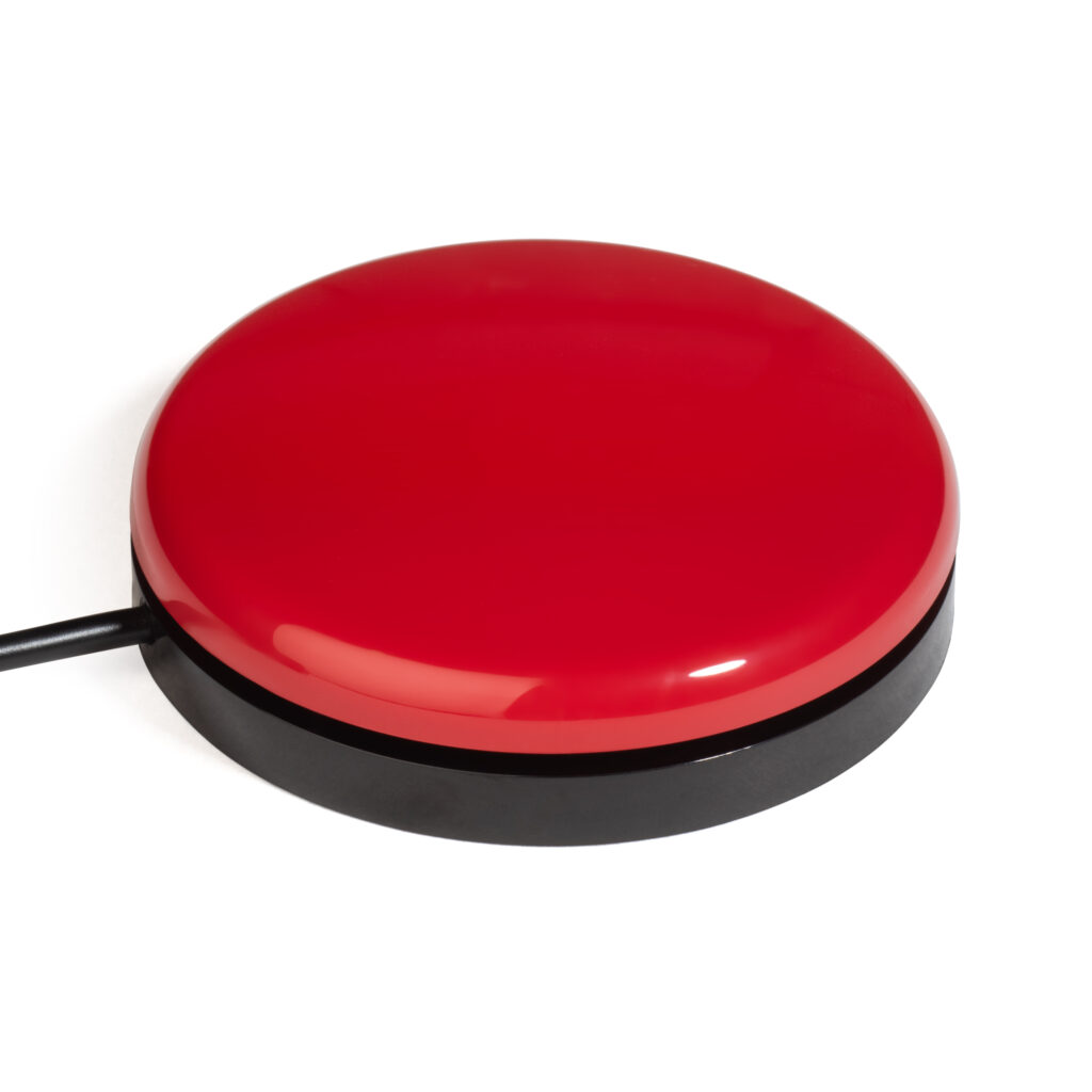 Buddy Button IC switch with red interchangeable top and release tab indicator