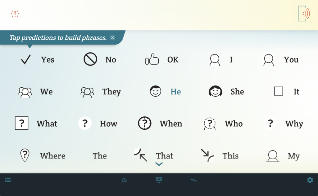 The home screen of Spoken
