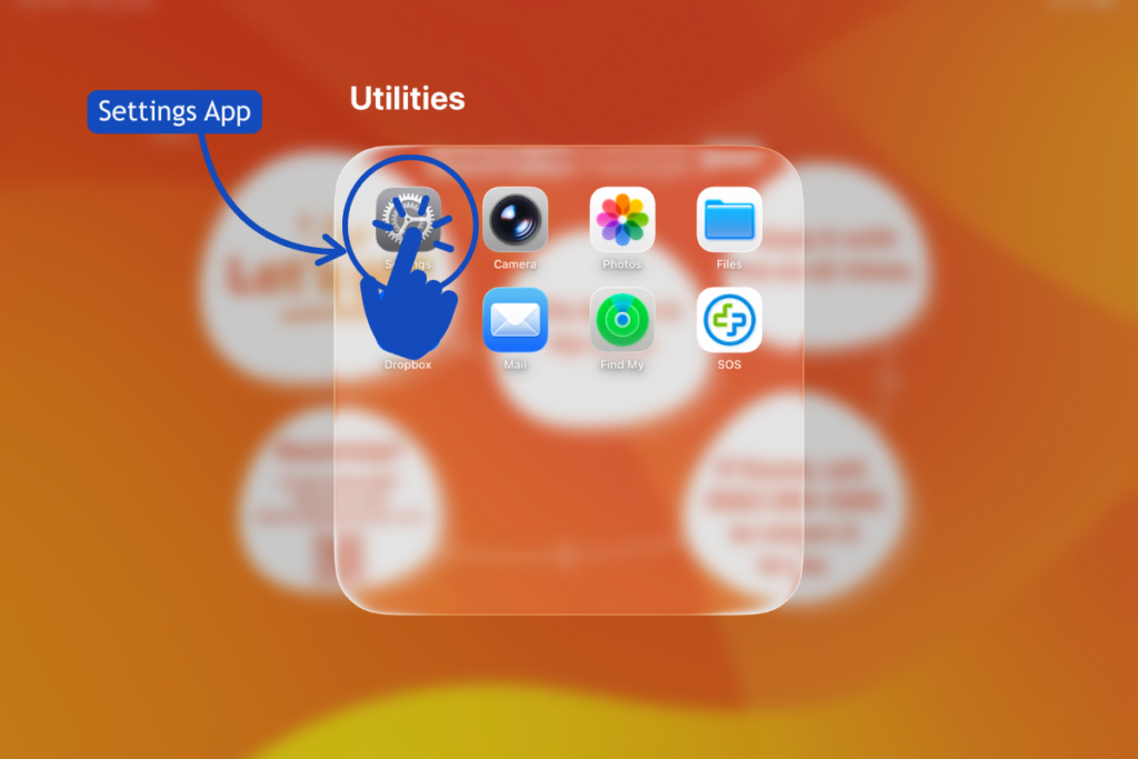 Tap Settings in the utilities folder