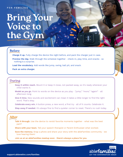 Preview of the printable guide to bringing your voice to the gym!